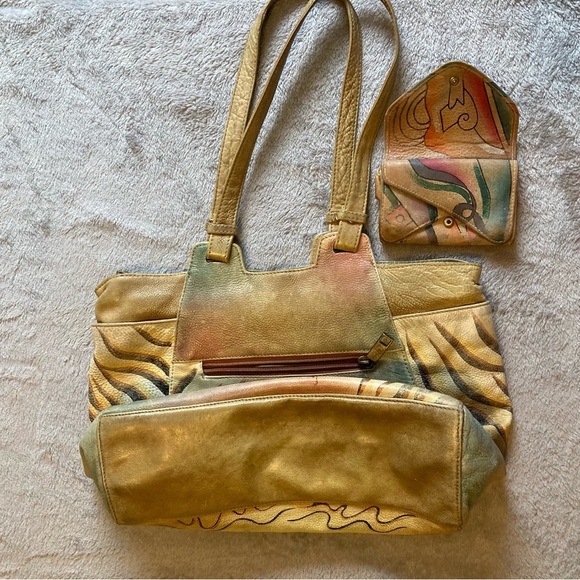 Great American Leatherworks Handpainted Shoulder Bag and Matching Wallet - Picture 4 of 15